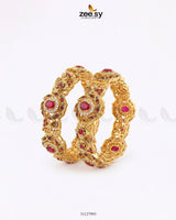 Exquisite Noori Glitz Bangles Red - Zeesy Jewellery
