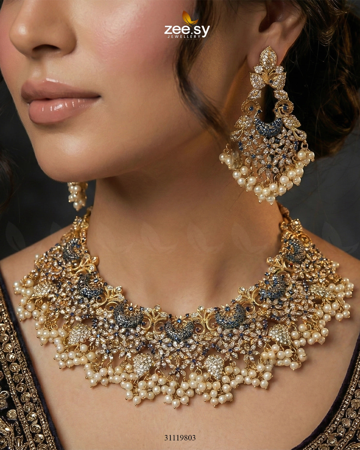 Faiqa's Rhodium Polished Bridal Set