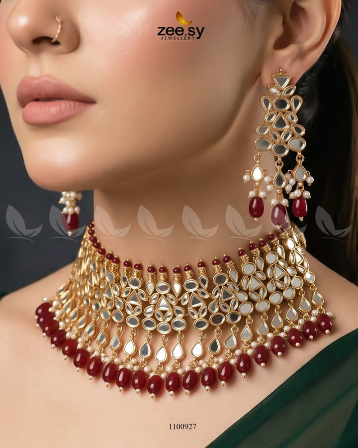 KW06 Farshi Bridal-0114 bridal set with ornate traditional jewelry design