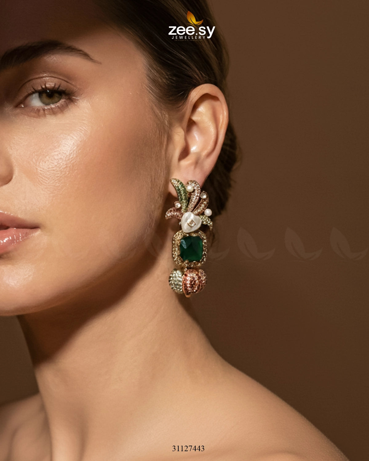 Festive Peacock Baroque Pearl Earrings - Zeesy Jewellery