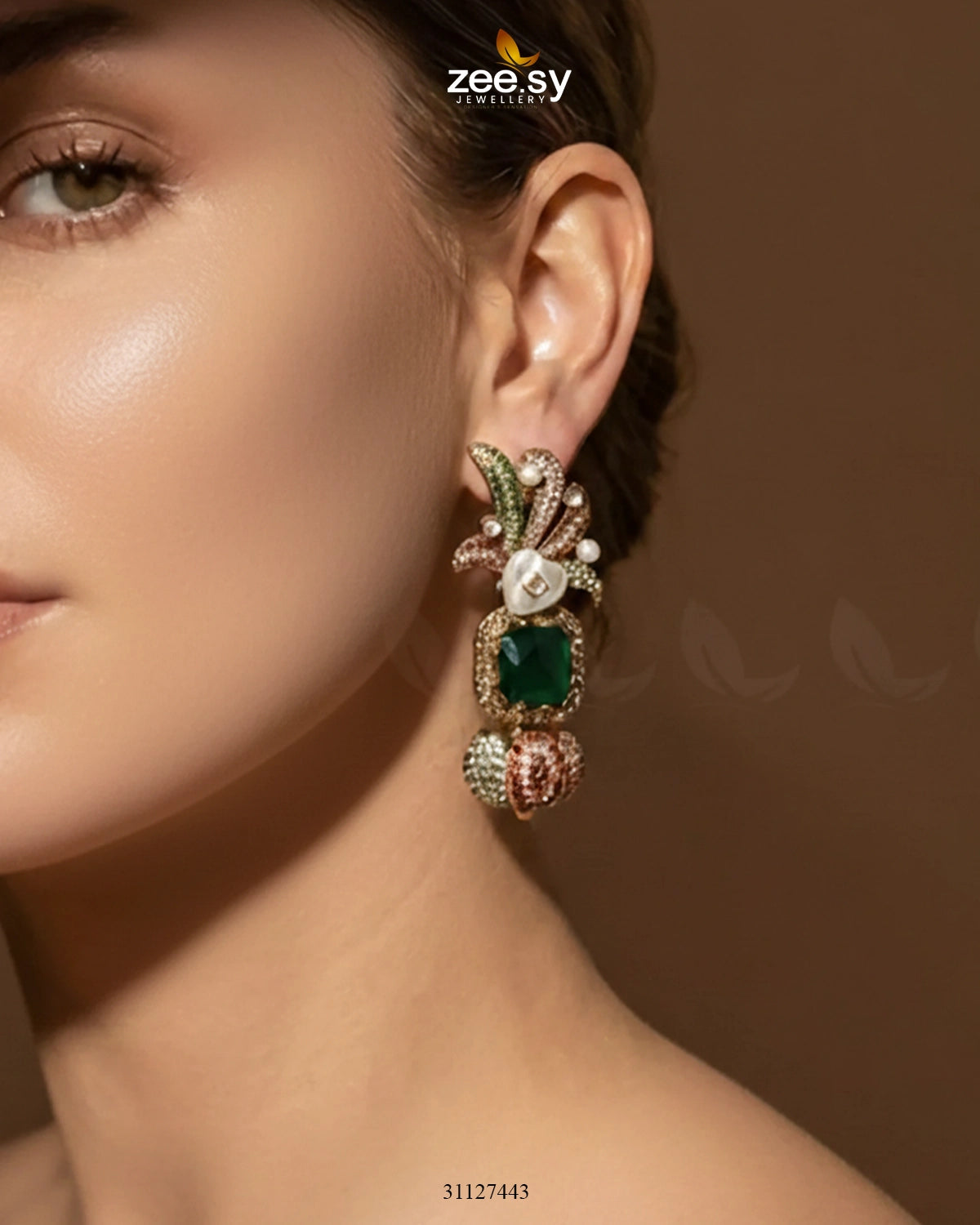 Festive Peacock Baroque Pearl Earrings - Zeesy Jewellery