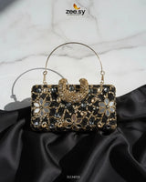 Floral Crystal Cocktail Clutch Bag - Zeesy Jewellery