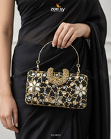 Floral Crystal Cocktail Clutch Bag - Zeesy Jewellery