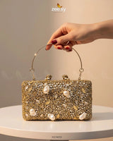 Floral Crystal Cocktail Clutch Bag - Zeesy Jewellery