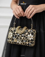 Floral Crystal Cocktail Clutch Bag - Zeesy Jewellery