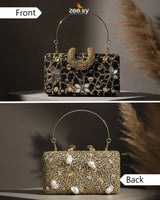 Floral Crystal Cocktail Clutch Bag - Zeesy Jewellery