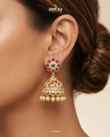 Floral Jhumka Pearl Earrings Earrings - Zeesy Jewellery Pakistan | Premium Artificial & Imitation Jewellery