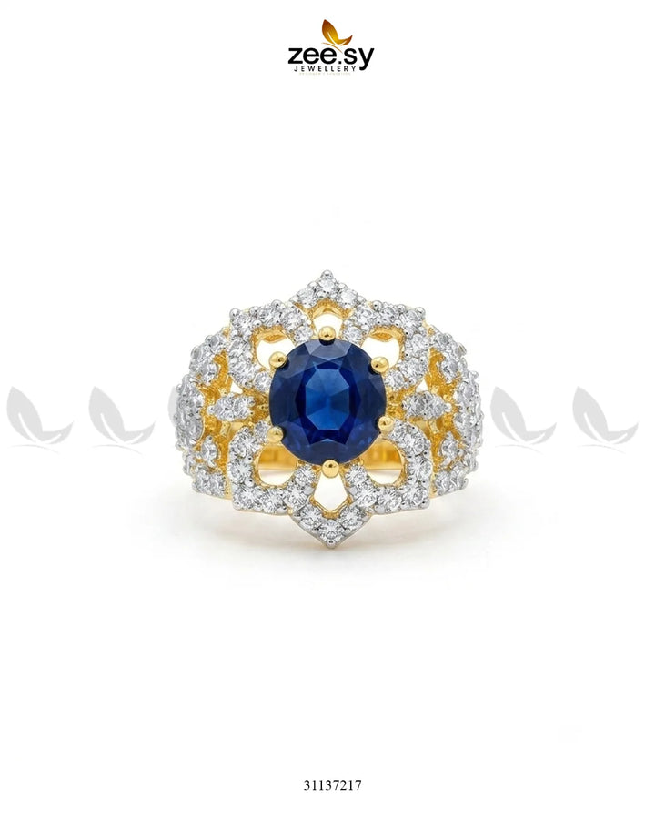 Floral Leaf Crystal Zircon Ring Finger Ring - Zeesy Jewellery Pakistan | Premium Artificial & Imitation Jewellery