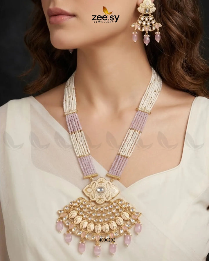 Floral Pearl Drop Malla Set Malla Necklace - Zeesy Jewellery Pakistan | Premium Artificial & Imitation Jewellery