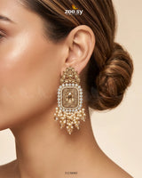 Floral Square Stone Bridal Earrings