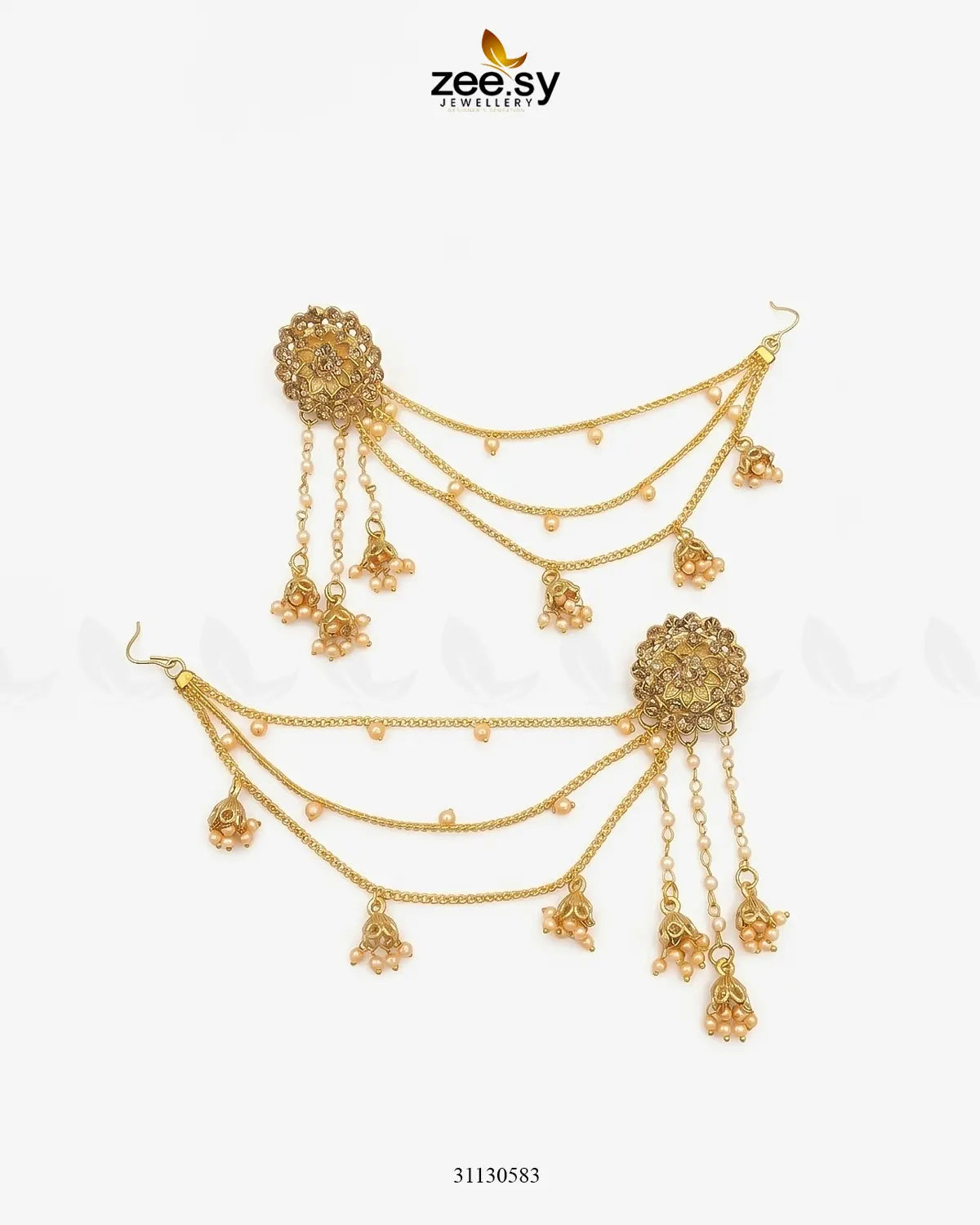 Floral Teardrop Pearl Earring Earrings - Zeesy Jewellery Pakistan | Premium Artificial & Imitation Jewellery