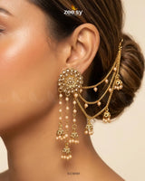 Floral Teardrop Pearl Earring Earrings - Zeesy Jewellery Pakistan | Premium Artificial & Imitation Jewellery