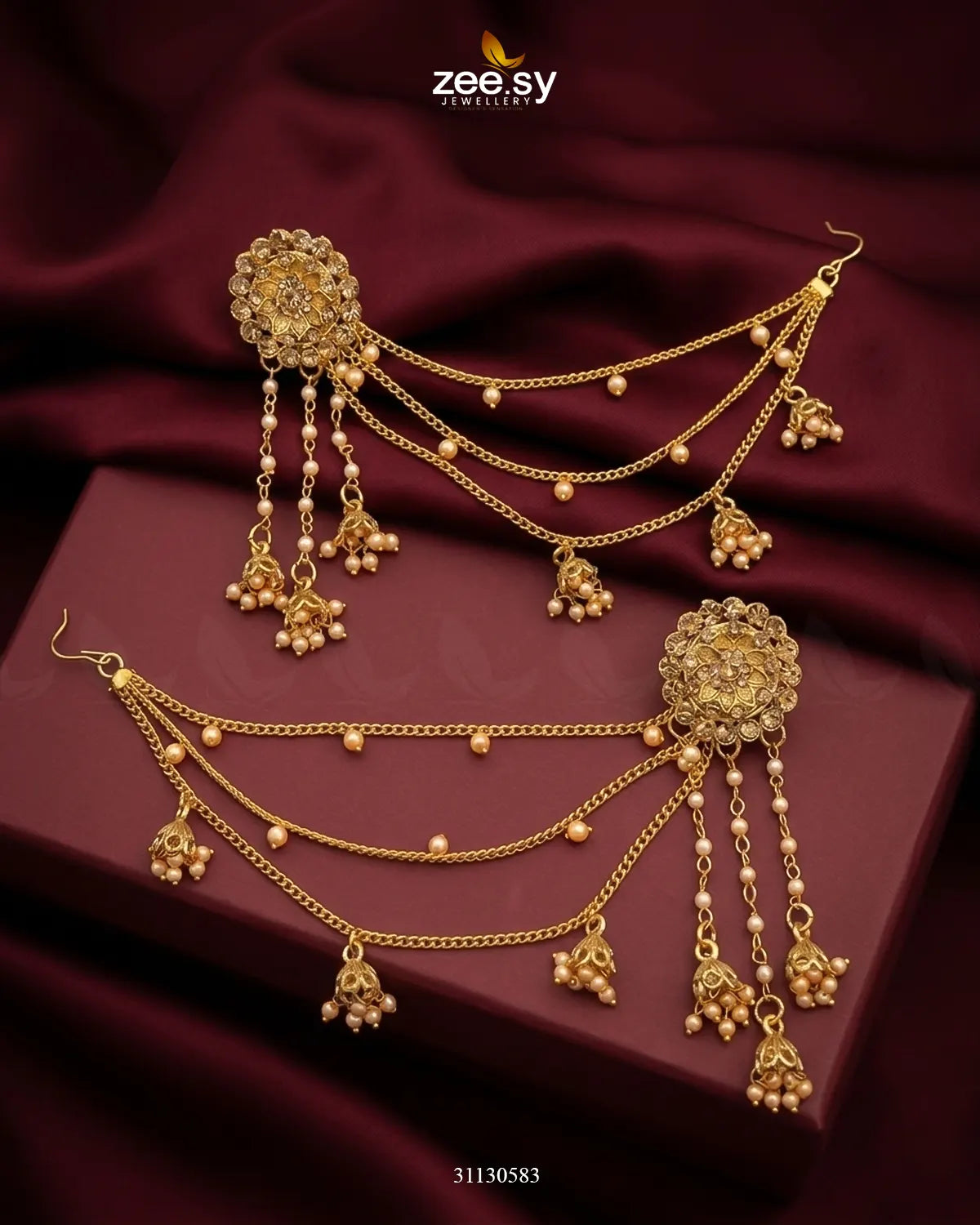 Floral Teardrop Pearl Earring Earrings - Zeesy Jewellery Pakistan | Premium Artificial & Imitation Jewellery