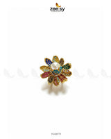 Floral Art Cluster Pave Ring