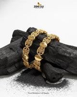 Floral Medallion Cuff Bangles - Zeesy Jewellery