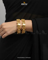 Floral Medallion Cuff Bangles - Zeesy Jewellery