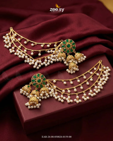 Floral Pearl Sahara Jhumka Earrings