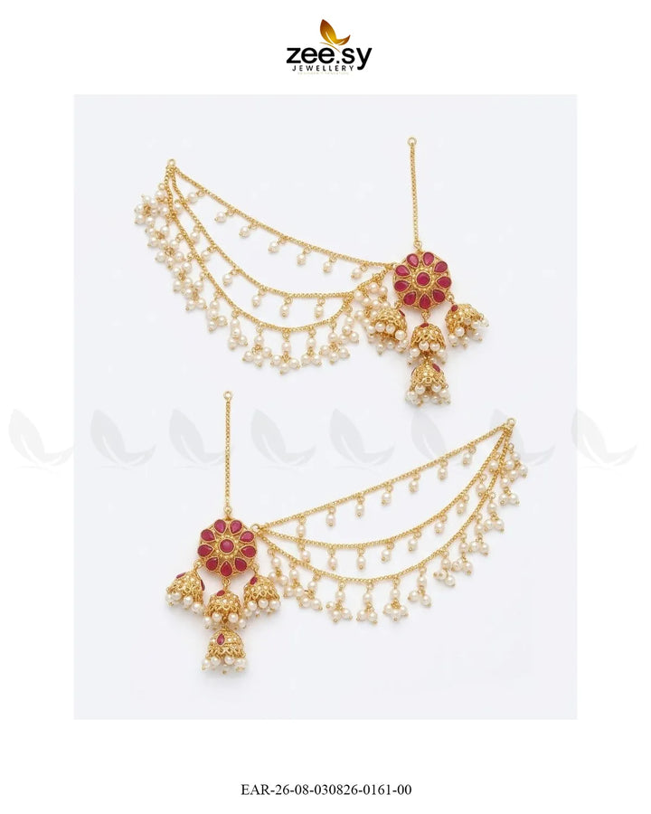 Floral Pearl Sahara Jhumka Earrings