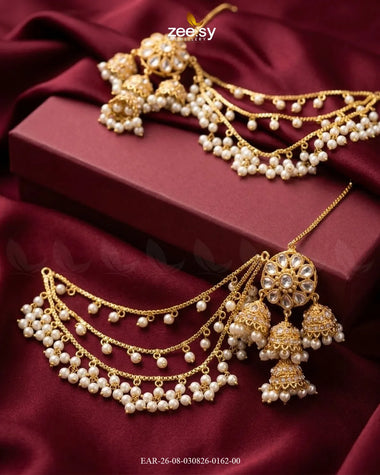 Floral Pearl Sahara Jhumka Earrings