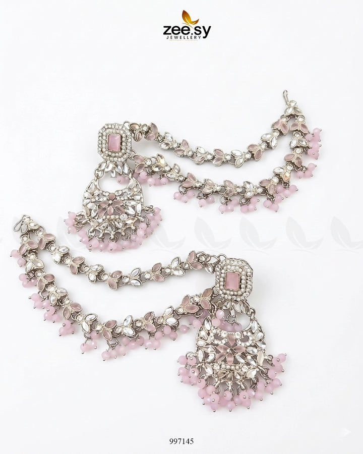 Florendil Earrings Silver Mint Pink Earrings - Zeesy Jewellery Pakistan | Premium Artificial & Imitation Jewellery