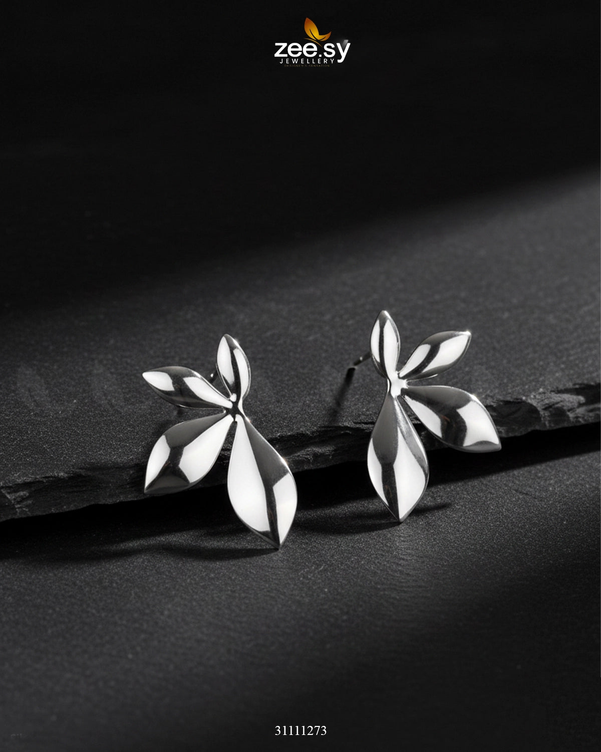 Florora Earrings Silver - Zeesy Jewellery