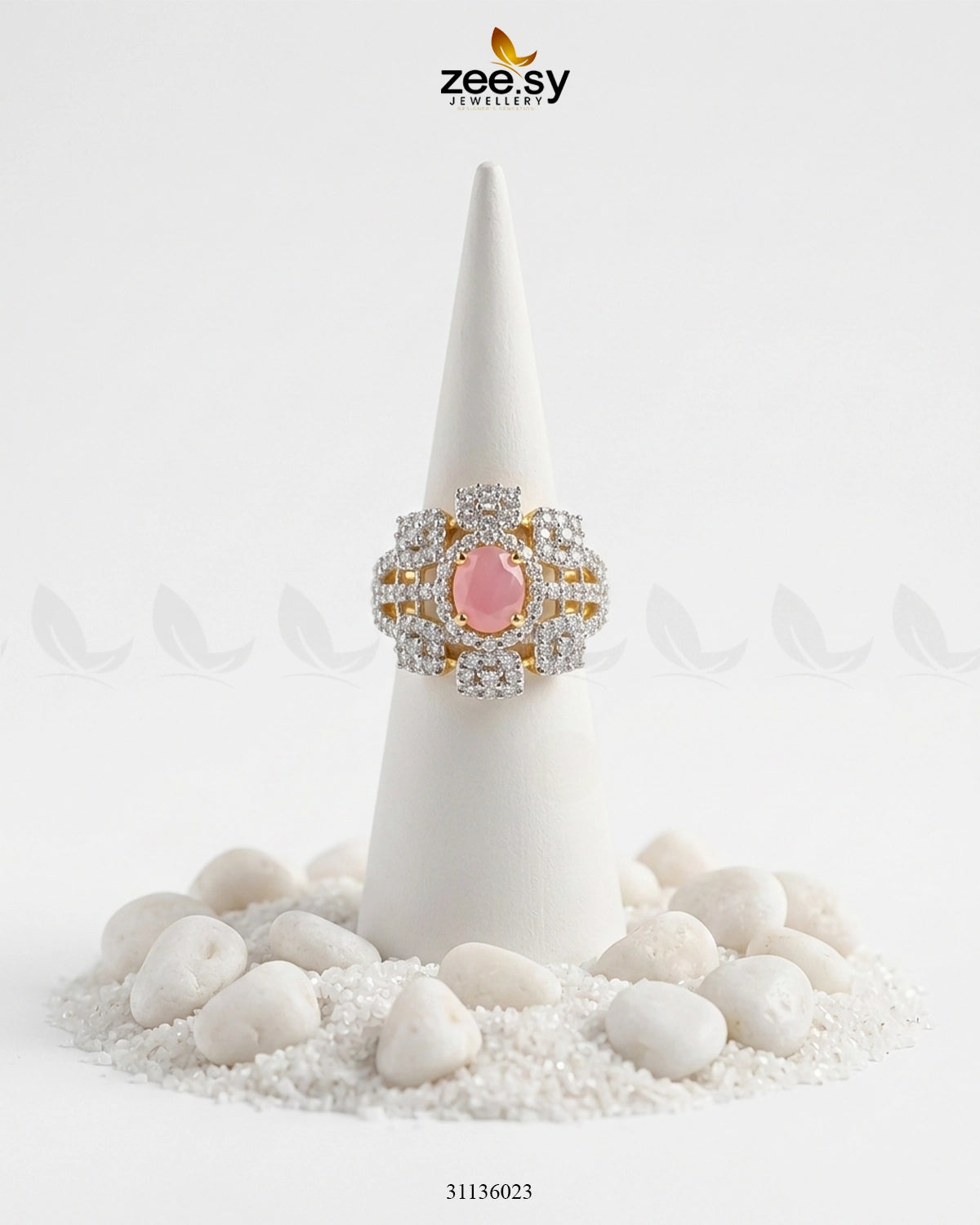 Flower Bold Stone Ring Finger Ring - Zeesy Jewellery Pakistan | Premium Artificial & Imitation Jewellery