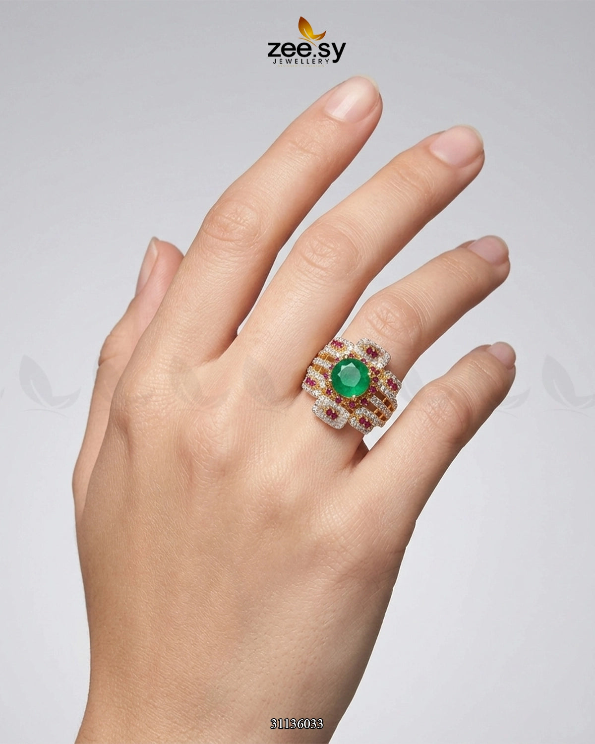 Flower Bold Stone Ring Finger Ring - Zeesy Jewellery Pakistan | Premium Artificial & Imitation Jewellery