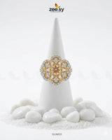 Flower Celestia Zirconia Ring Finger Ring - Zeesy Jewellery Pakistan | Premium Artificial & Imitation Jewellery