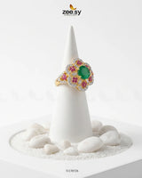 Flower Celestia Zirconia Ring Finger Ring - Zeesy Jewellery Pakistan | Premium Artificial & Imitation Jewellery