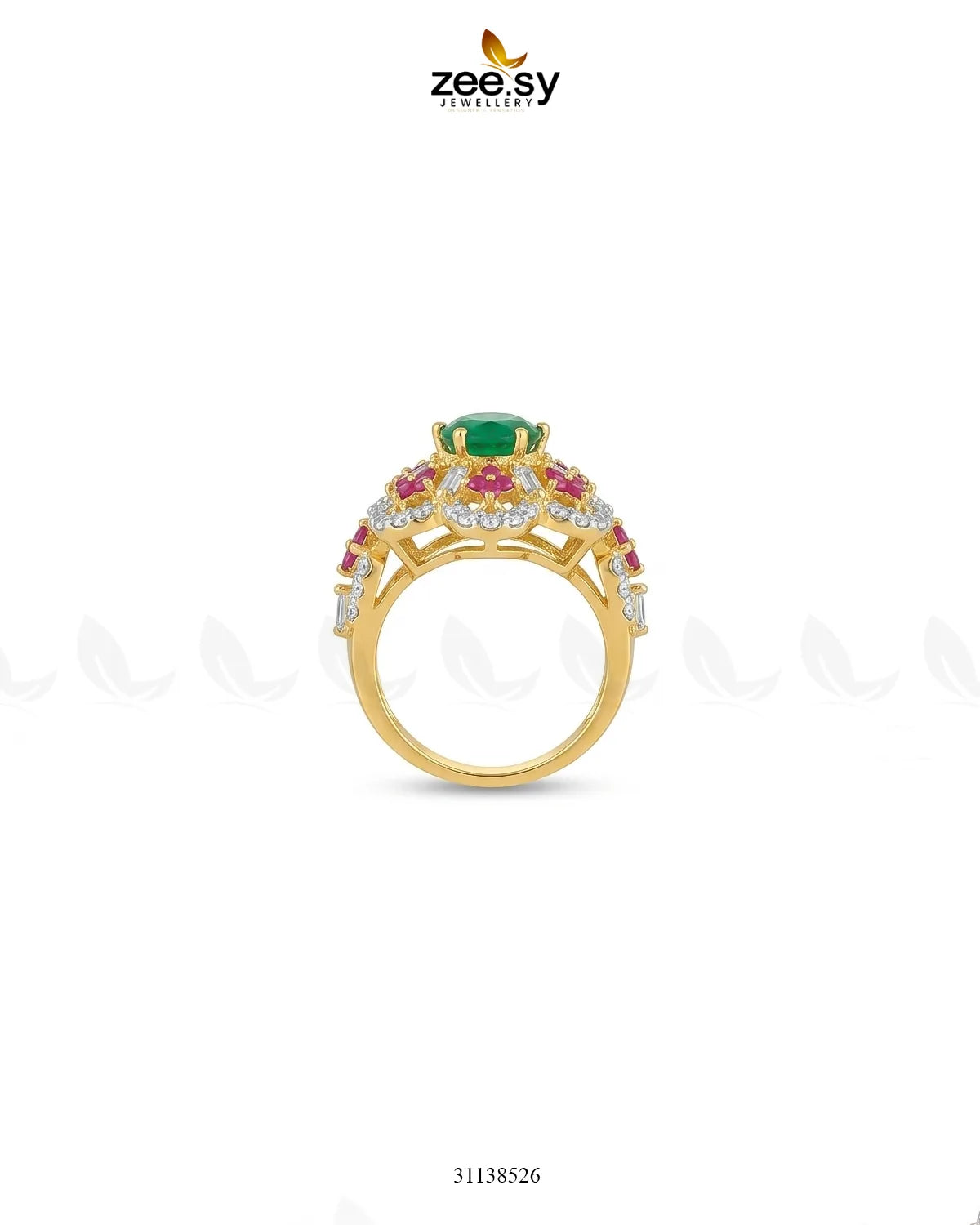 Flower Celestia Zirconia Ring Finger Ring - Zeesy Jewellery Pakistan | Premium Artificial & Imitation Jewellery