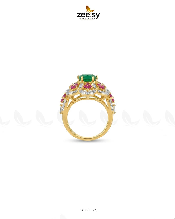 Flower Celestia Zirconia Ring Finger Ring - Zeesy Jewellery Pakistan | Premium Artificial & Imitation Jewellery