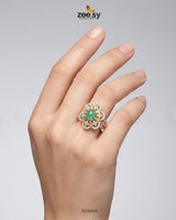 Flower Celestia Zirconia Ring Finger Ring - Zeesy Jewellery Pakistan | Premium Artificial & Imitation Jewellery
