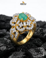 Flower Celestia Zirconia Ring Finger Ring - Zeesy Jewellery Pakistan | Premium Artificial & Imitation Jewellery