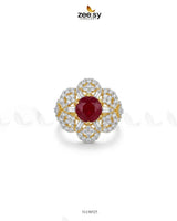 Flower Celestia Zirconia Ring Finger Ring - Zeesy Jewellery Pakistan | Premium Artificial & Imitation Jewellery