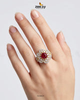 Flower Celestia Zirconia Ring Finger Ring - Zeesy Jewellery Pakistan | Premium Artificial & Imitation Jewellery
