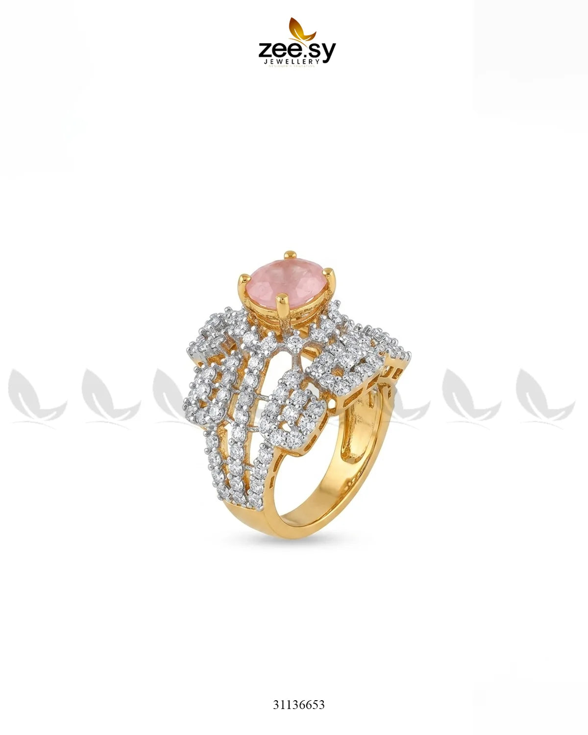 Flower Center Stone Cluster Ring Finger Ring - Zeesy Jewellery Pakistan | Premium Artificial & Imitation Jewellery
