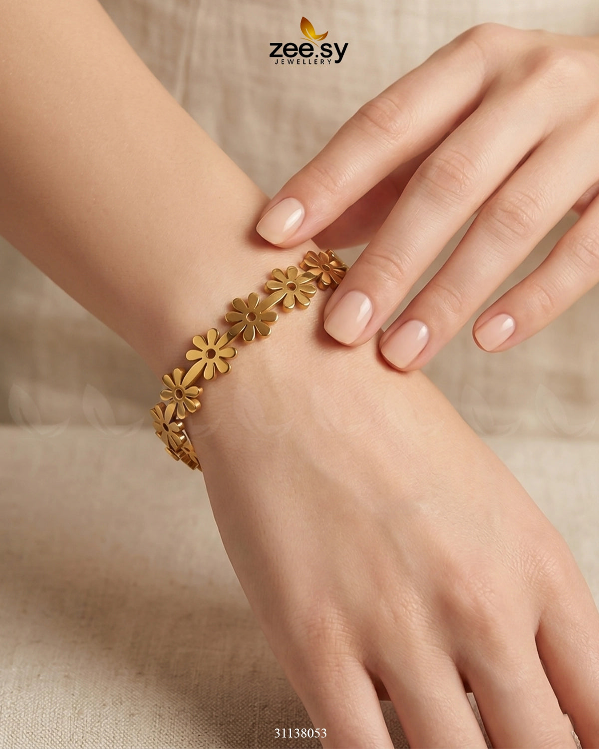 Flower Cuff Loop Bracelet Bracelet - Zeesy Jewellery Pakistan | Premium Artificial & Imitation Jewellery