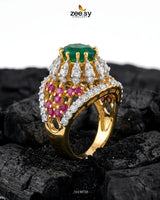 Forest Flora Dome Zirconia Ring