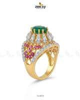 Forest Flora Dome Zirconia Ring