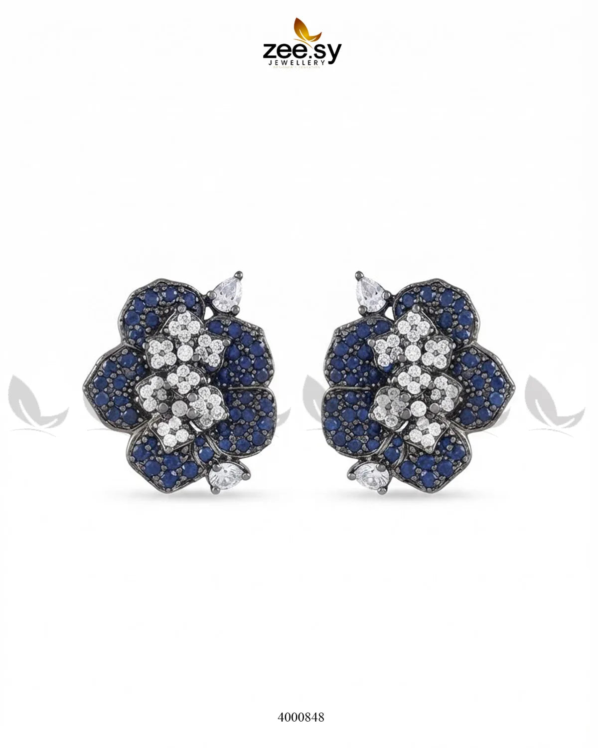 Forest Pave Zircon Earrings - Metallic Earrings - Zeesy Jewellery Pakistan | Premium Artificial & Imitation Jewellery