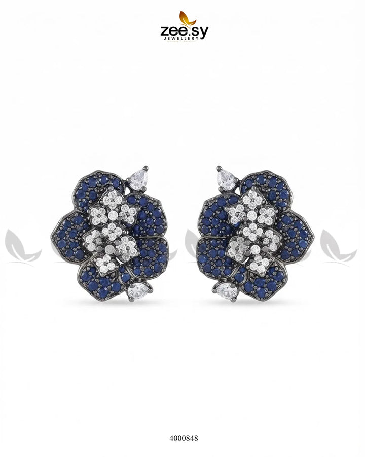 Forest Pave Zircon Earrings - Metallic Earrings - Zeesy Jewellery Pakistan | Premium Artificial & Imitation Jewellery