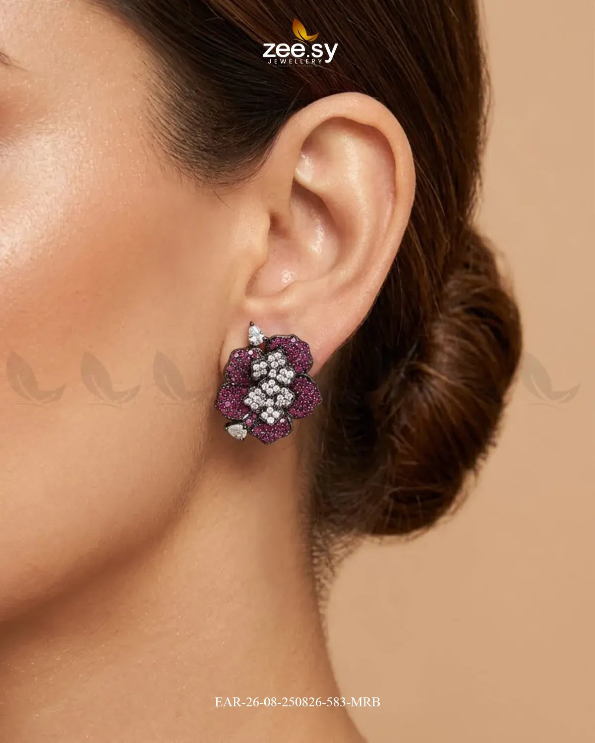 Forest Pave Zircon Earrings - Metallic Earrings - Zeesy Jewellery Pakistan | Premium Artificial & Imitation Jewellery
