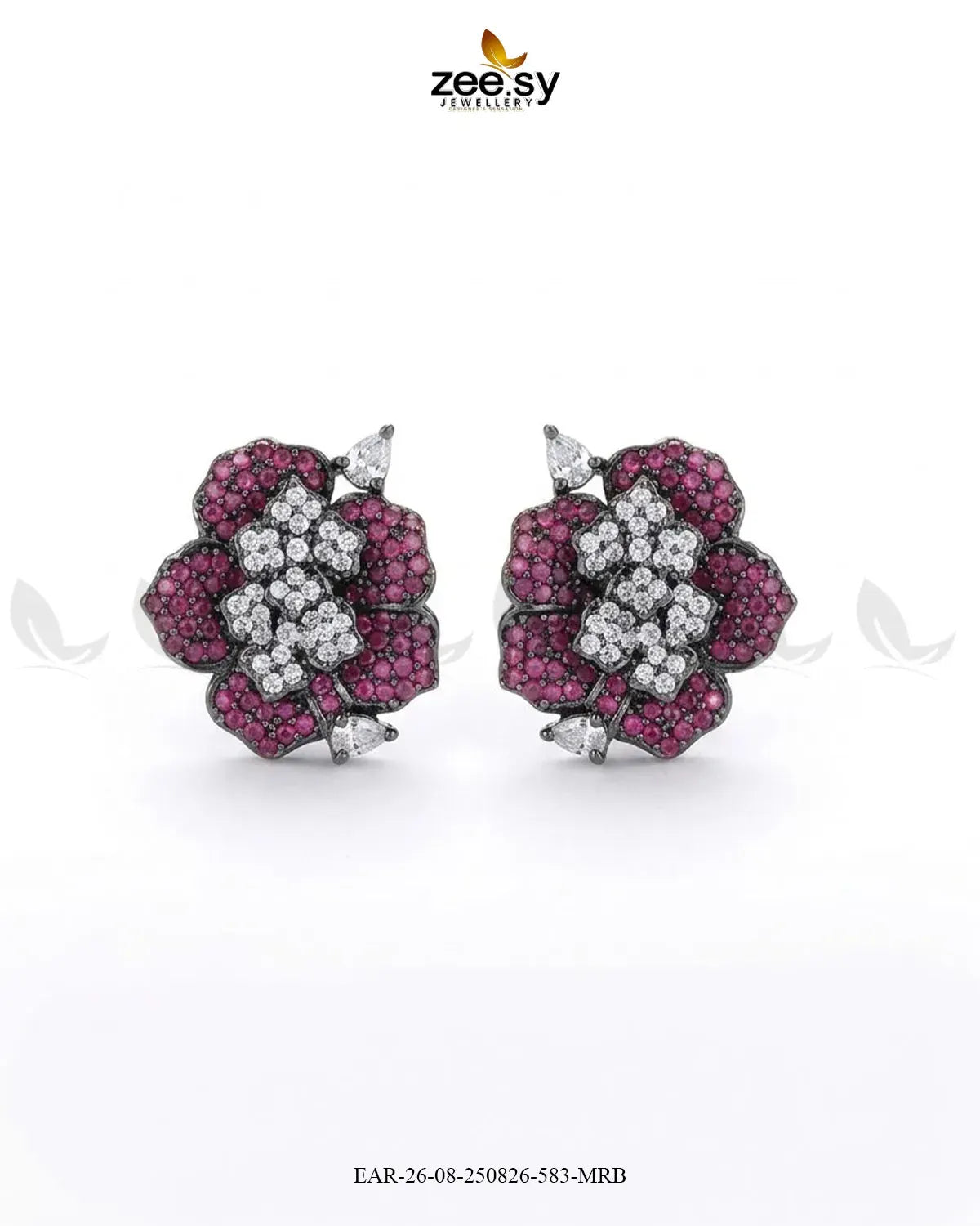 Forest Pave Zircon Earrings - Metallic Earrings - Zeesy Jewellery Pakistan | Premium Artificial & Imitation Jewellery