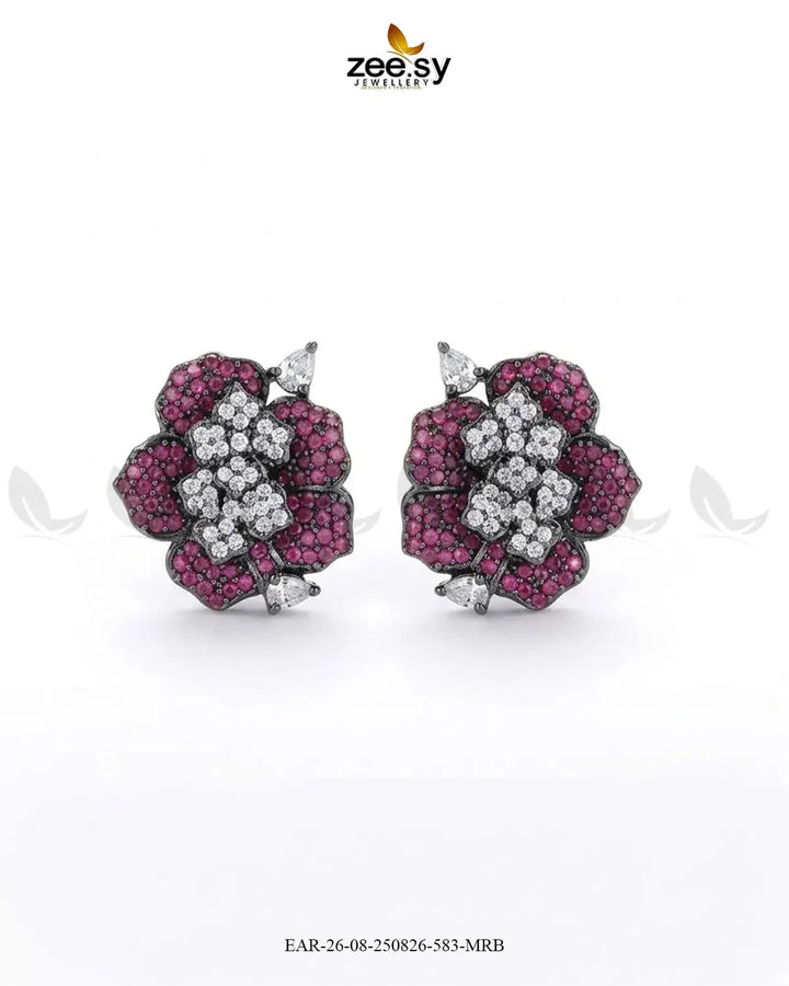 Forest Pave Zircon Earrings - Metallic