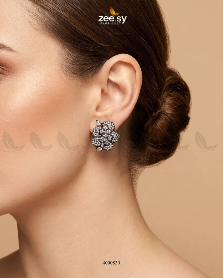 Forest Pave Zircon Earrings - Metallic Earrings - Zeesy Jewellery Pakistan | Premium Artificial & Imitation Jewellery