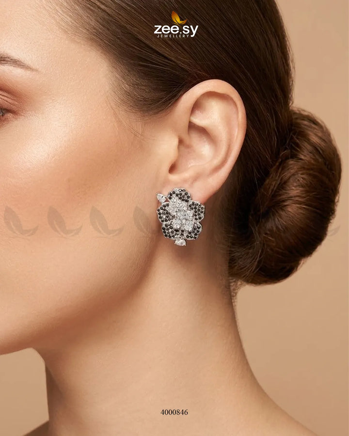 Forest Pave Zircon Earrings - Silver Earrings - Zeesy Jewellery Pakistan | Premium Artificial & Imitation Jewellery