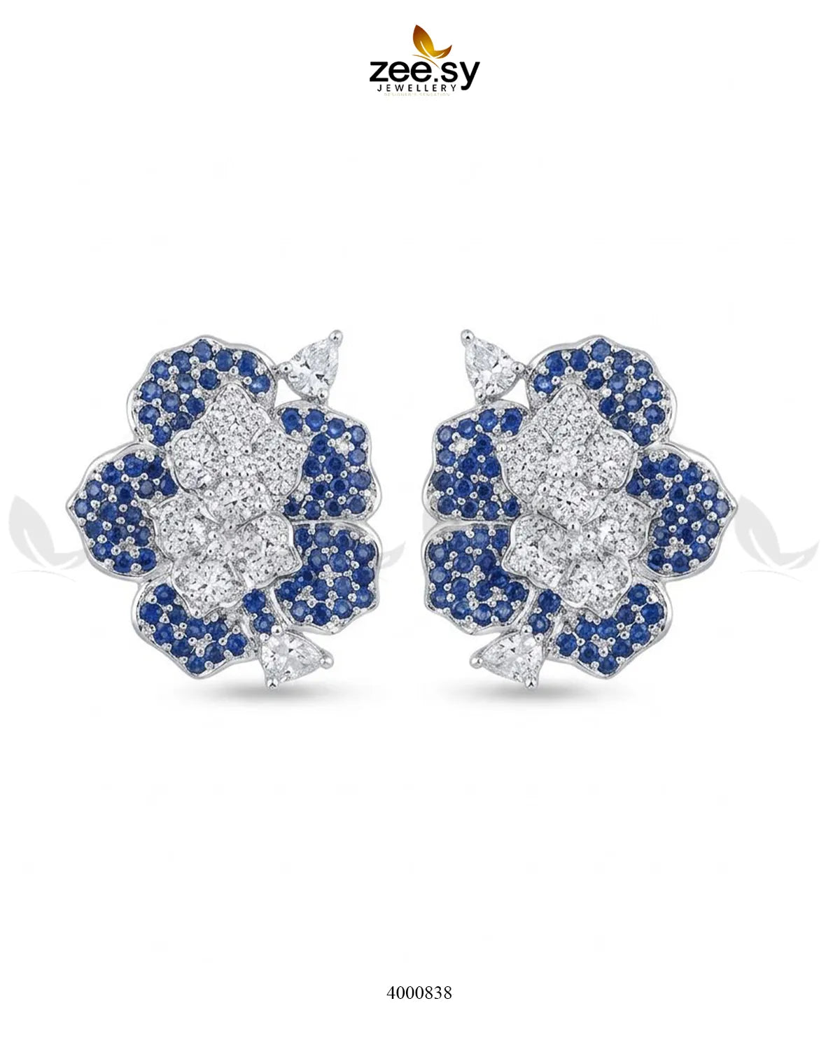 Forest Pave Zircon Earrings - Silver Earrings - Zeesy Jewellery Pakistan | Premium Artificial & Imitation Jewellery