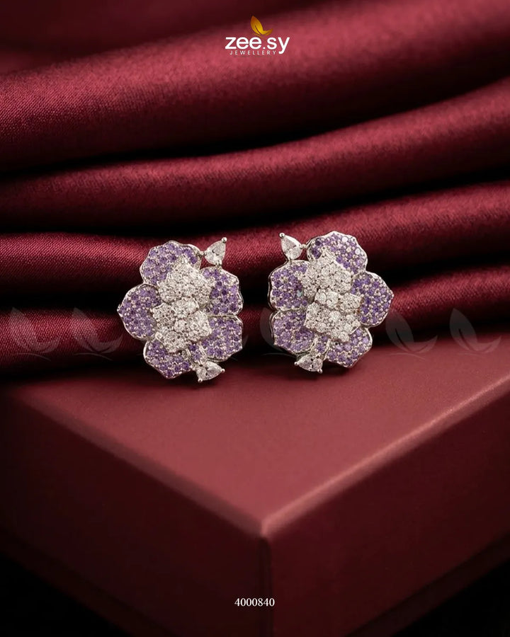 Forest Pave Zircon Earrings - Silver Earrings - Zeesy Jewellery Pakistan | Premium Artificial & Imitation Jewellery