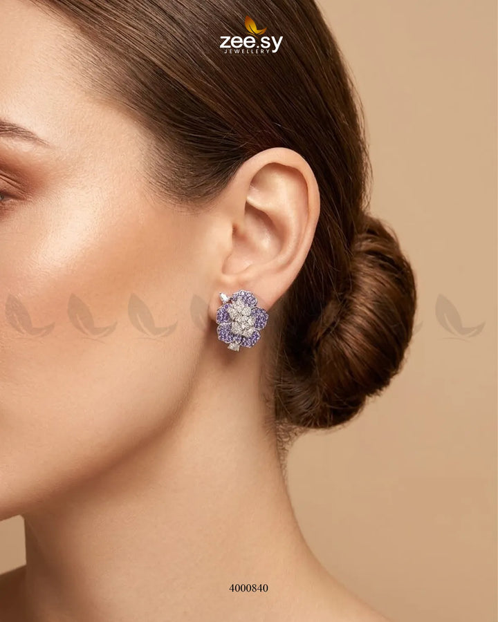 Forest Pave Zircon Earrings - Silver Earrings - Zeesy Jewellery Pakistan | Premium Artificial & Imitation Jewellery