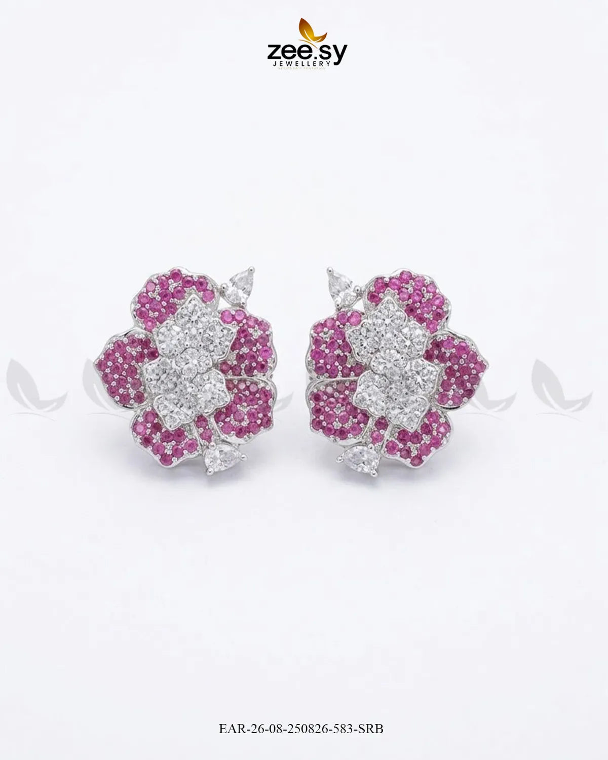 Forest Pave Zircon Earrings - Silver Earrings - Zeesy Jewellery Pakistan | Premium Artificial & Imitation Jewellery